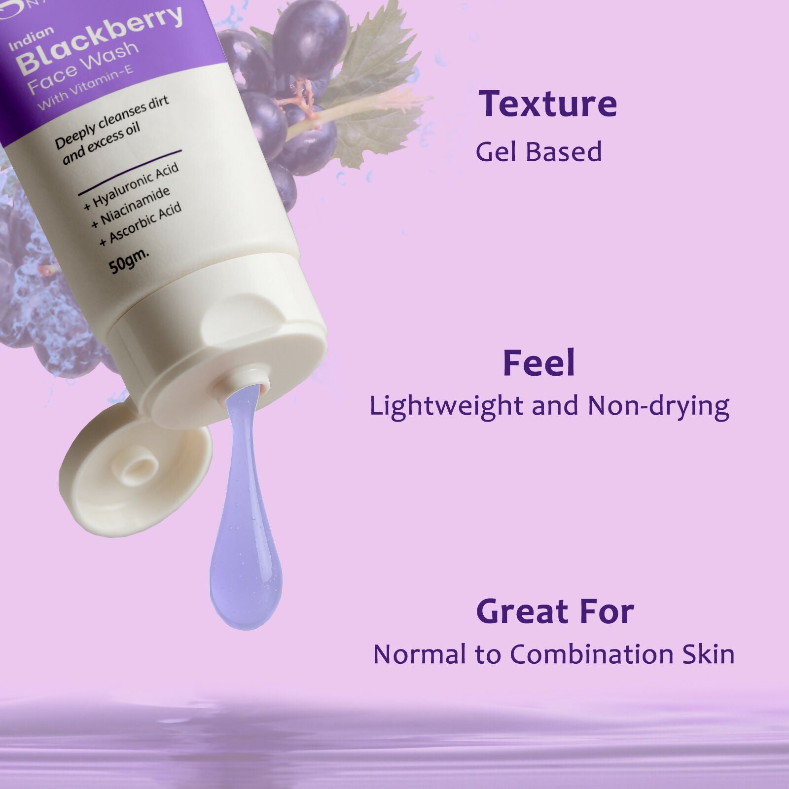 Globus Naturals Indian Blackberry Face Wash with Vitamin E | Grocsy