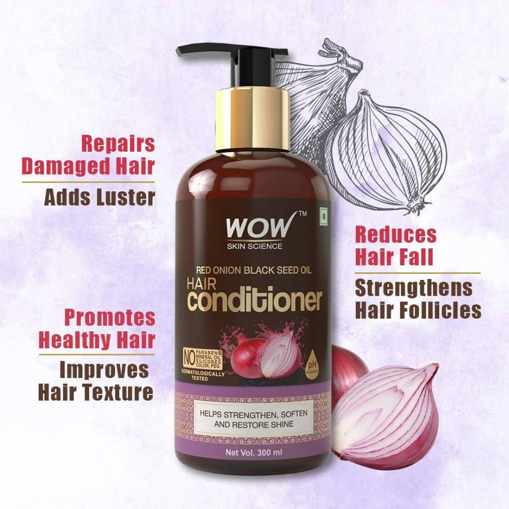 Wow Skin Science Red Onion Black Seed Oil Hair Conditioner | Grocsy