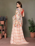 Designer Partywear Off White Khadi Fancy Saree - Kanak | Grocsy