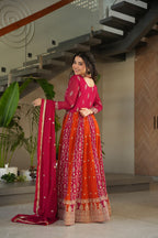 Prazu Fashion Pink Georgette With Zari & Sequins Gown | Grocsy