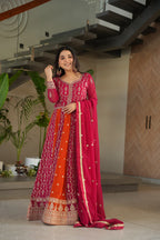 Prazu Fashion Pink Georgette With Zari & Sequins Gown | Grocsy