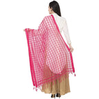A R Silk Cotton Square Regular Dupatta Color Rani Dupatta or Chunni | Grocsy