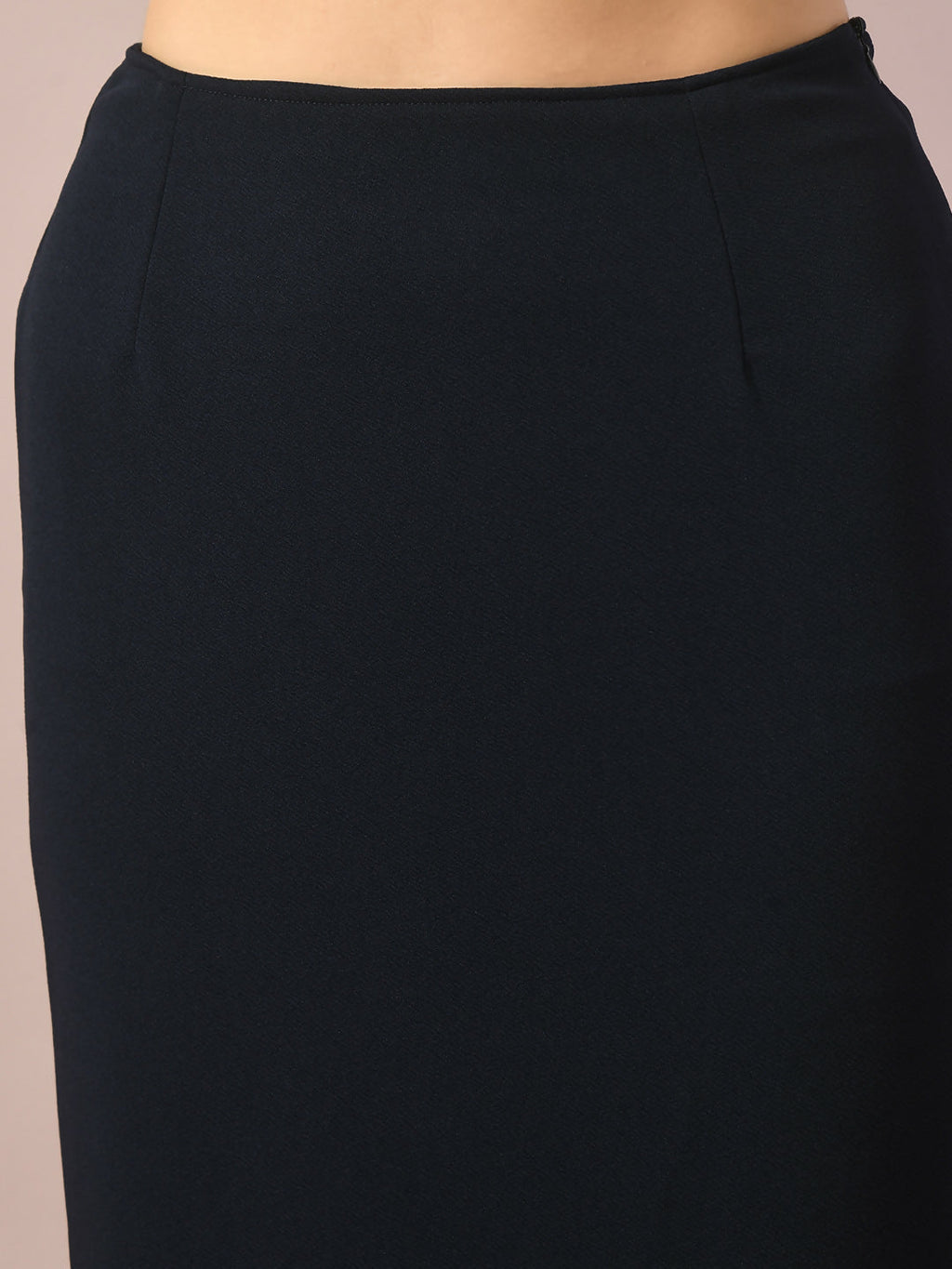 Myshka Women's Blue Solid Knee Length Party Embellished Skirts | Grocsy