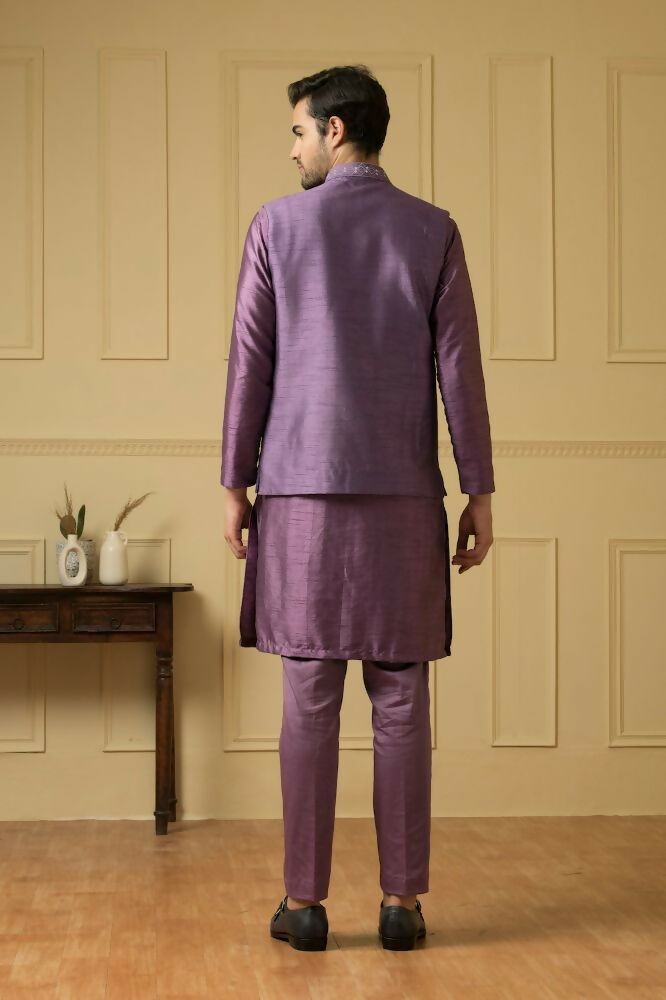 Purplebee Nehru Jacket Set by Hilo Design | Grocsy