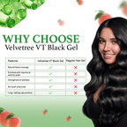Velvetree Natural Black Hair Gel Dye (Black Hair Gel) | Grocsy