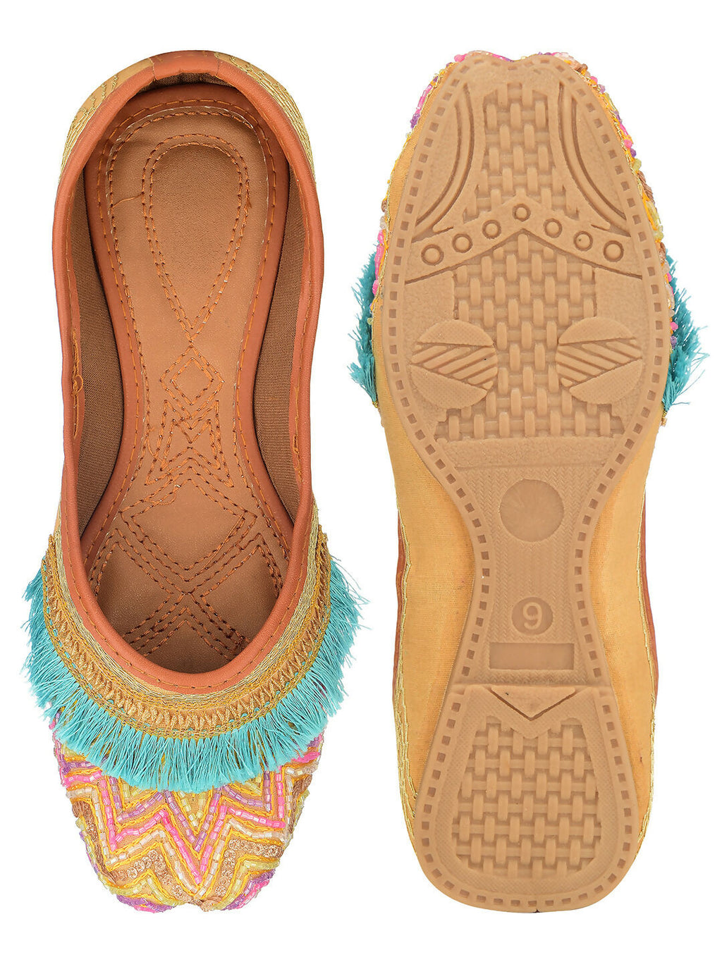 Desi Colour Women Indian Ethnic Footwear-Pink Pearl | Grocsy