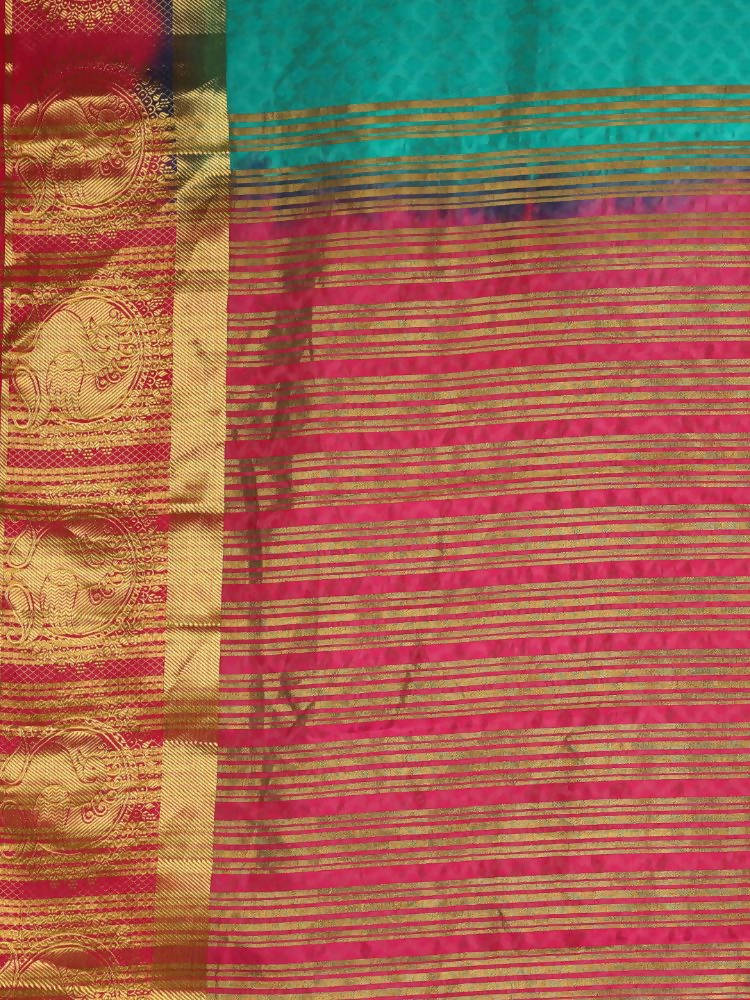 Kalamandir Floral Green Pashmina Saree | Grocsy