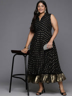 Ahalyaa Women's Traditional wear Ethnic Dress - Black | Grocsy