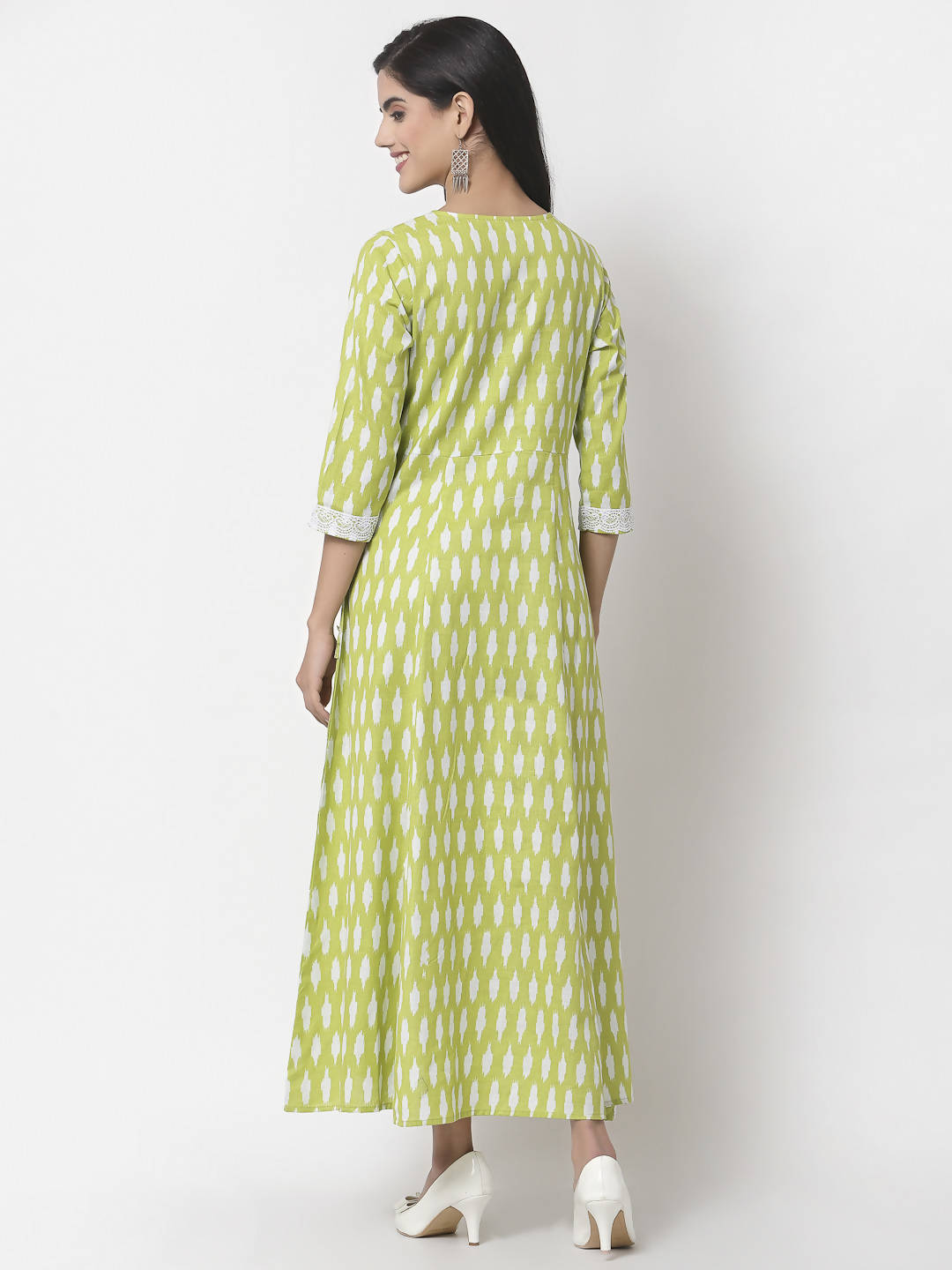 Myshka Women's Pure Cotton Printed 3/4 Sleeve Dress | Grocsy