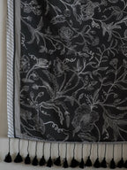 Suta Black Floral Pure Cotton Saree | Grocsy