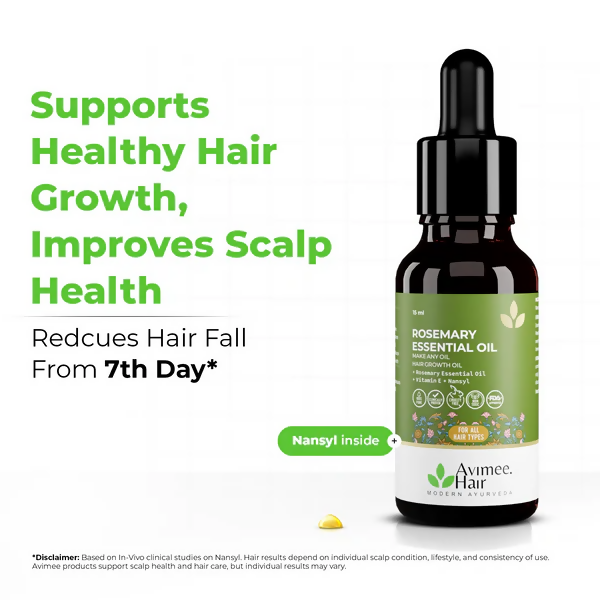 Avimee Herbal Rosemary Essential Hair Oil with Vitamin E & Nansyl | Grocsy