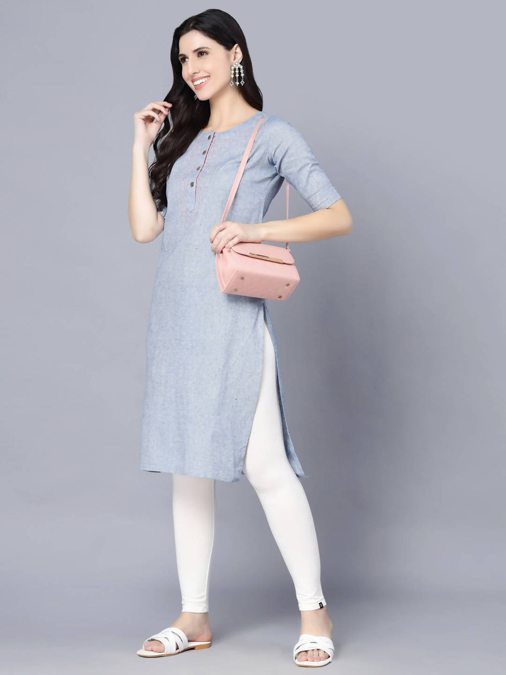 Myshka Women Blue Kurta | Grocsy