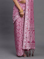 Shree Shyam Fashion Linen Cotton Purple Saree | Grocsy