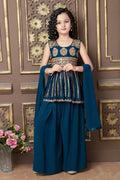 Kids Wedding Designer Rama Faux Georgette Sharara Suit - Aaradhna | Grocsy