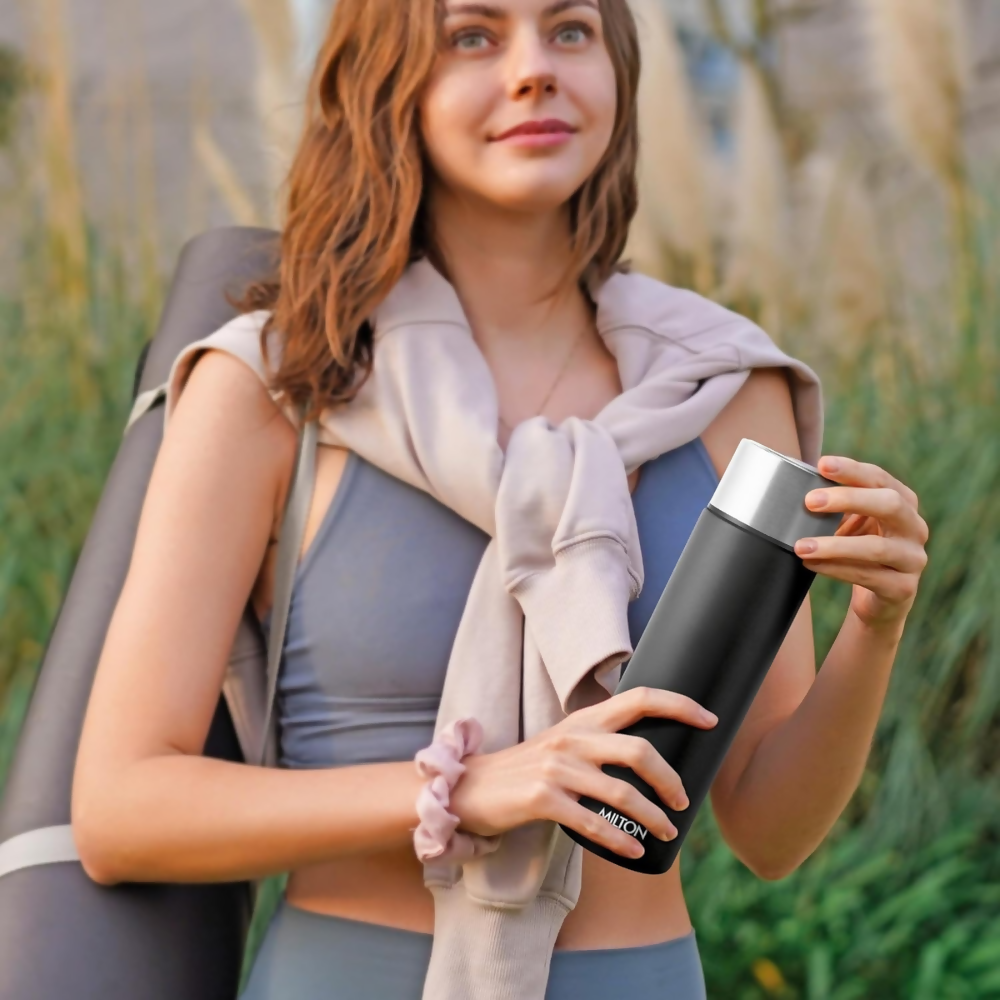 Milton Glide 1000 Stainless Steel Water Bottle - Black | Grocsy