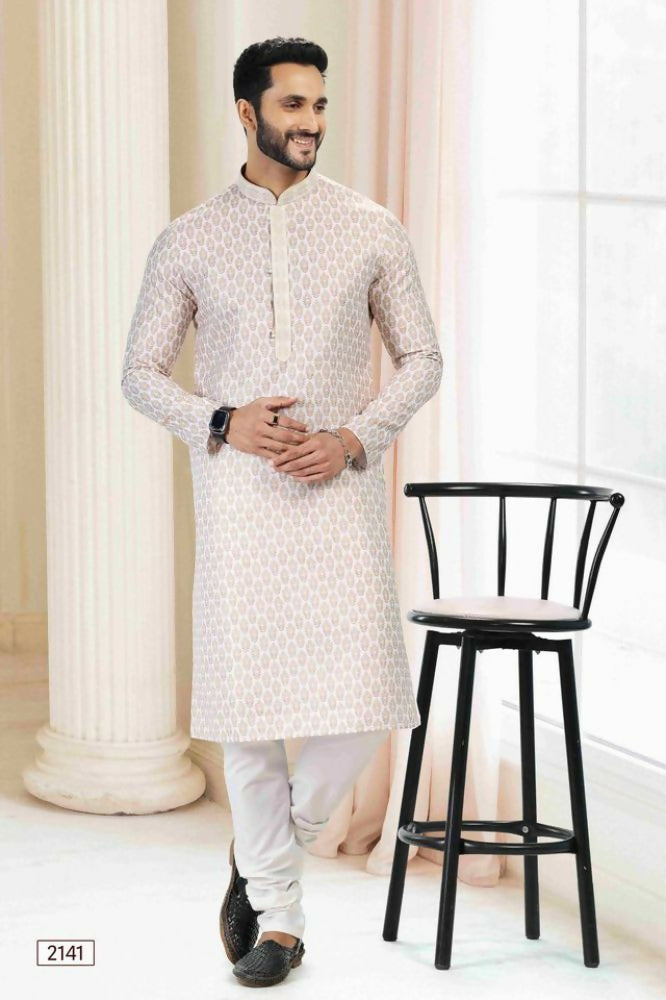 Raivat Ethnic Cotton Thread Work Kurta Pajama In Yellow Colour | Grocsy
