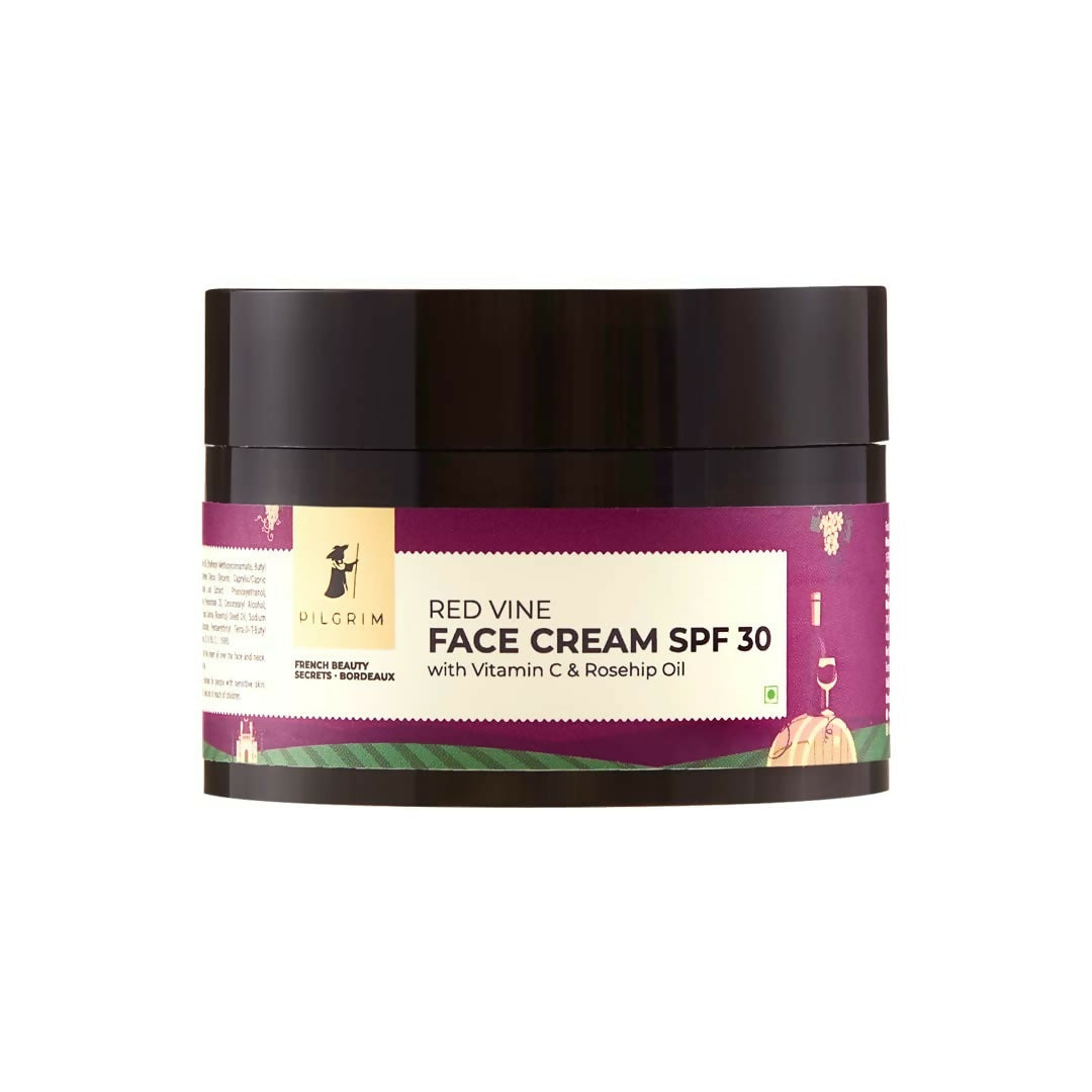 Pilgrim Red Vine Face Cream SPF 30 with Vitamin C & Rosehip Oil (PA+++) | Grocsy