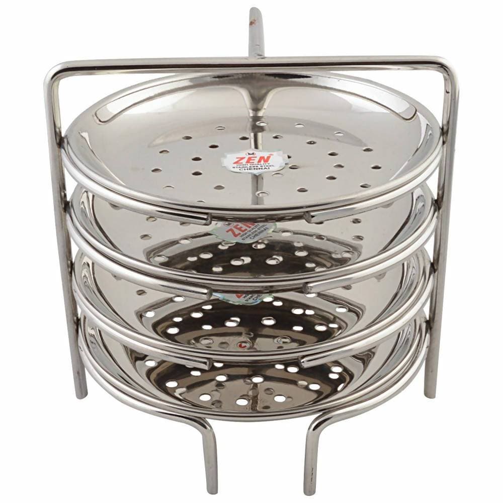 Jain Stainless Steel Small Idiappam Stand - 4 Plates | Grocsy