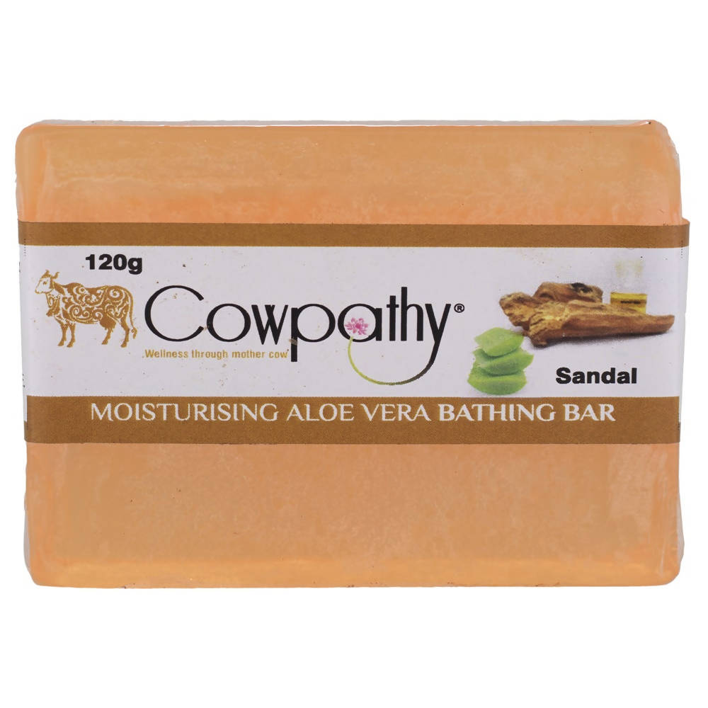 Cowpathy Sandal Moisturising Aloe Vera Bathing Bar (120 GM) | Grocsy