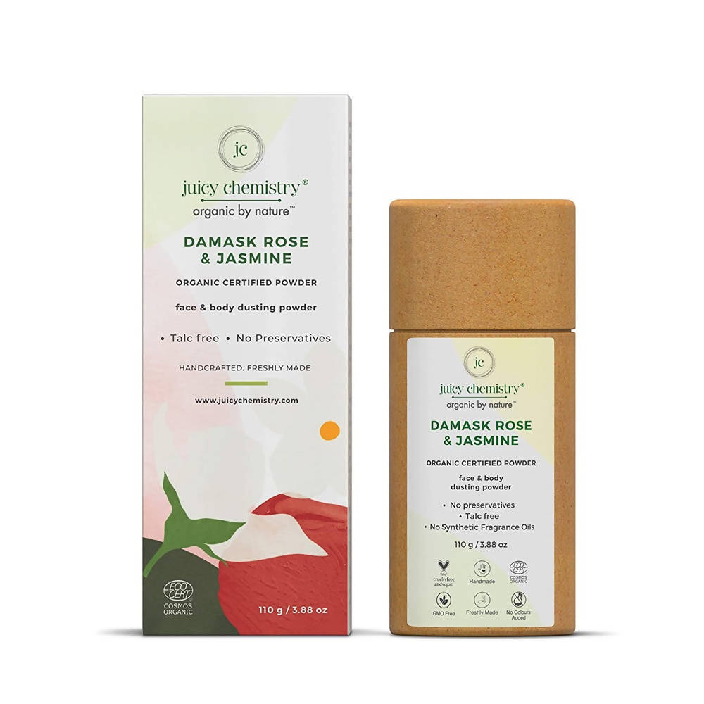 Juicy Chemistry Damask Rose & Jasmine Face & Body Dusting Powder | Grocsy