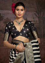 Joban Fashion Multicolor Art Silk With Fine Viscose Border Ajrak Full Body Print With Soft Finish Saree | Grocsy