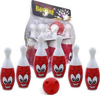 Kipa Proudly Made in India Big Size Plastic Bowling Set 6 pins 2 Balls Large Bowling Toy for Kids Multi Color with Smart Chain Carry Case | Grocsy