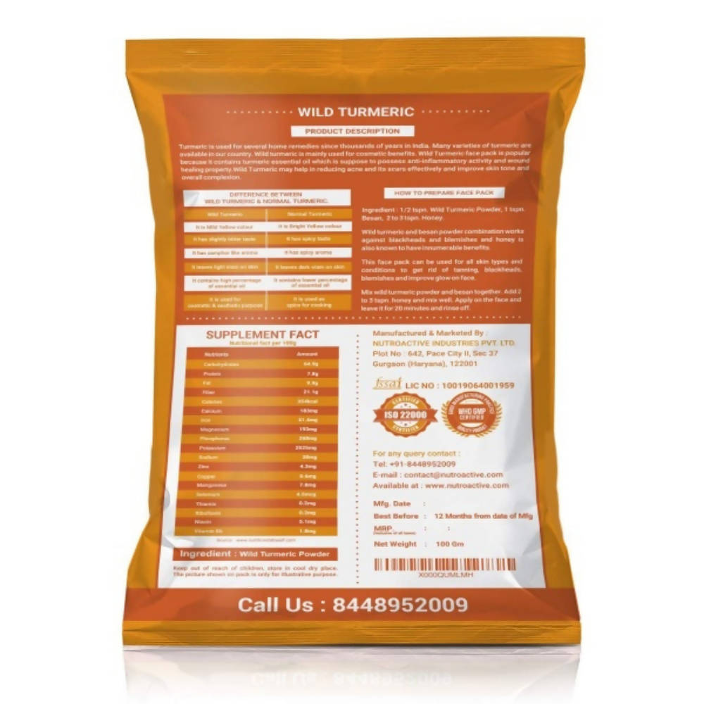 NutroActive Wild Turmeric Face Pack Powder | Grocsy