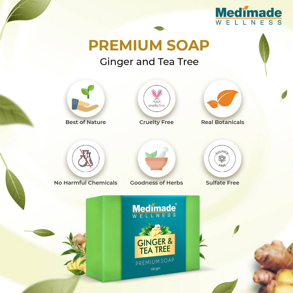 Medimade Wellness Ginger & Tea Tree Premium Soap | Grocsy