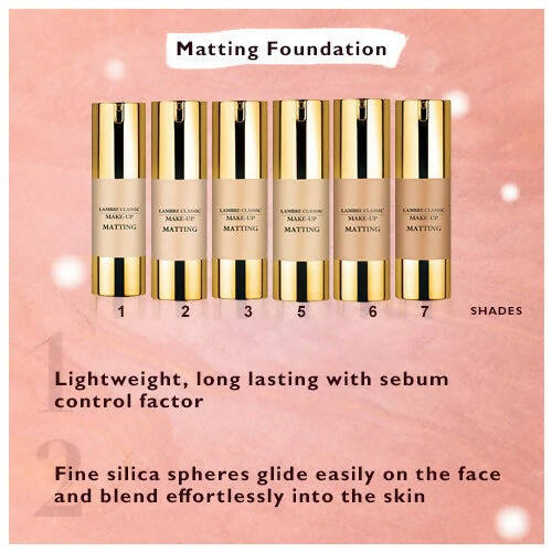 Lambre Classic Make-Up Matting Foundation (01 Natural Shade) | Grocsy