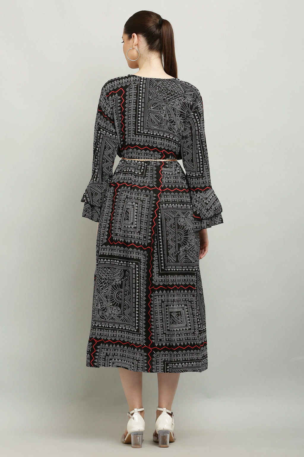 PAVONINE Black Color White Printed Kurta For Women | Grocsy