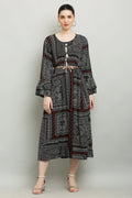 PAVONINE Black Color White Printed Kurta For Women | Grocsy