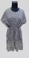 PAVONINE Grey Color Embroidery Kaftan Dress For Women | Grocsy
