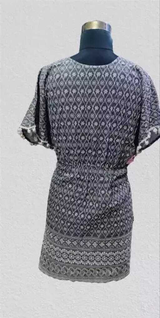 PAVONINE Grey Color Embroidery Kaftan Dress For Women | Grocsy