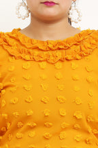 PAVONINE Buta-Design Mustard Dress For Girls & Women | Grocsy