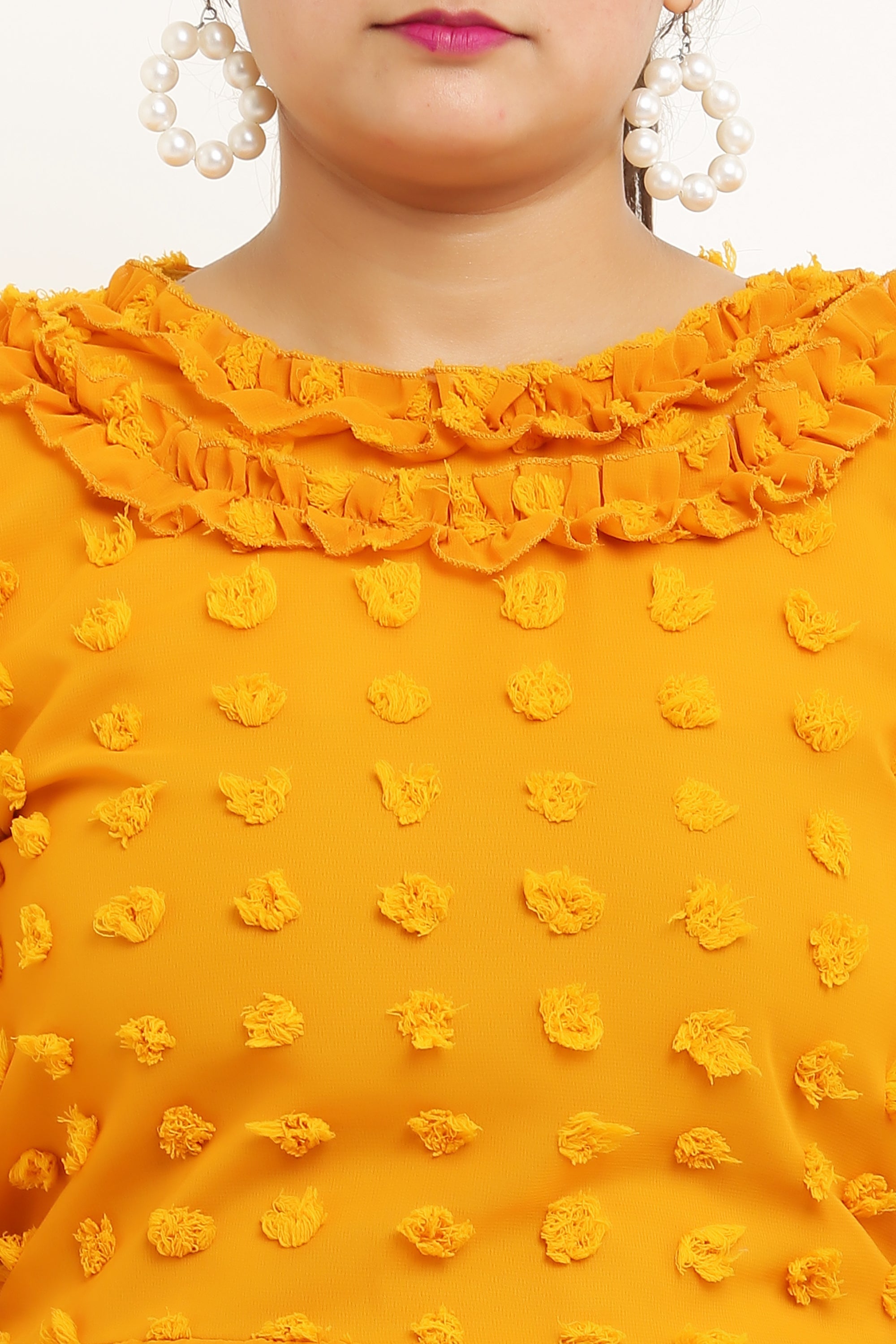 PAVONINE Buta-Design Mustard Dress For Girls & Women | Grocsy