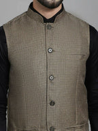 Even Apparels Nehru Jacket With Welt Pockets - Beige | Grocsy