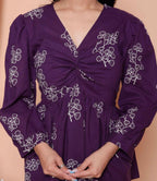 Miravan Womens Cotton Butterfly Style Floral Print V-Neck Top | Grocsy