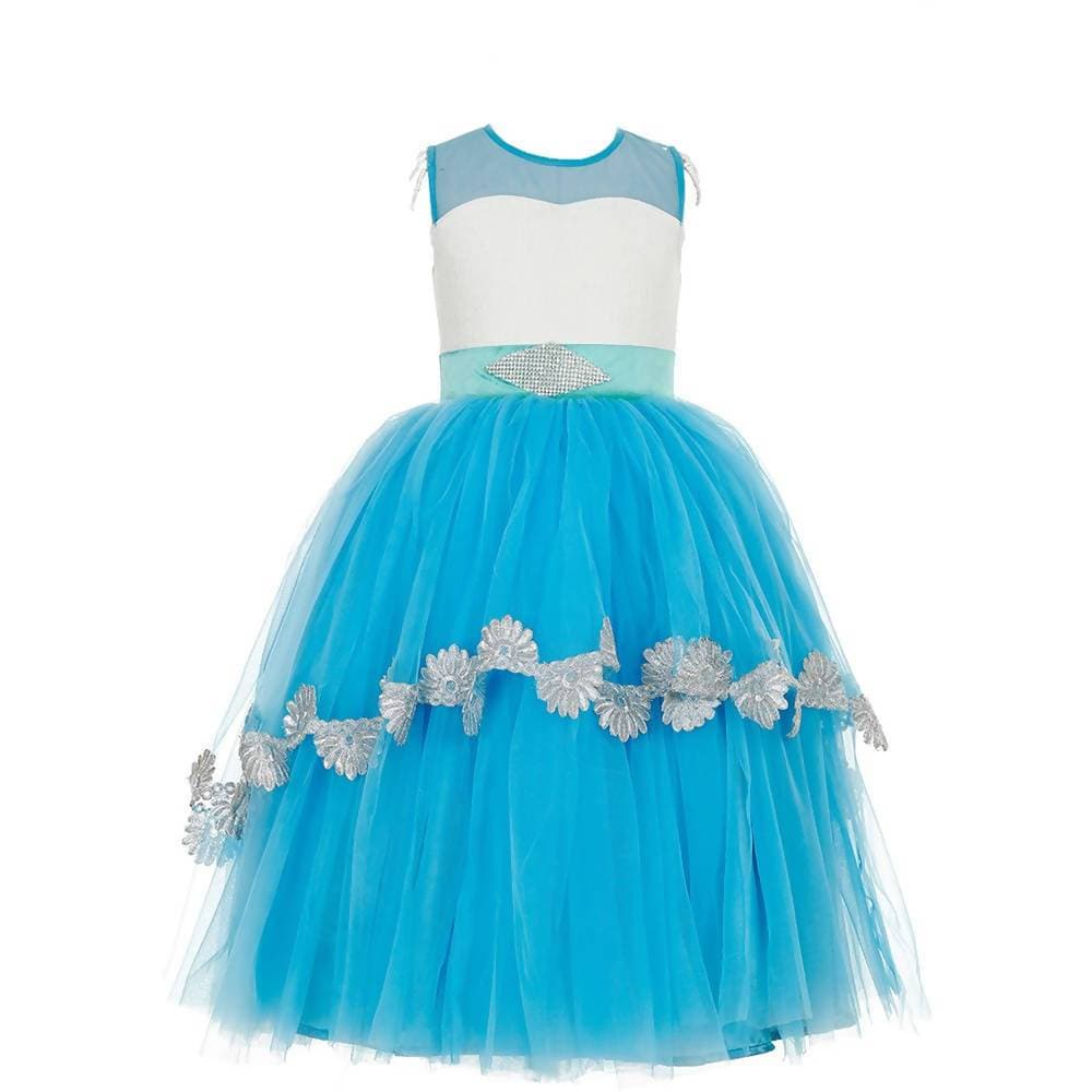 Asmaani Baby Girl's Multi-Coloured Satin A-Line Maxi Full Length Dress (AS-DRESS-22081) | Grocsy