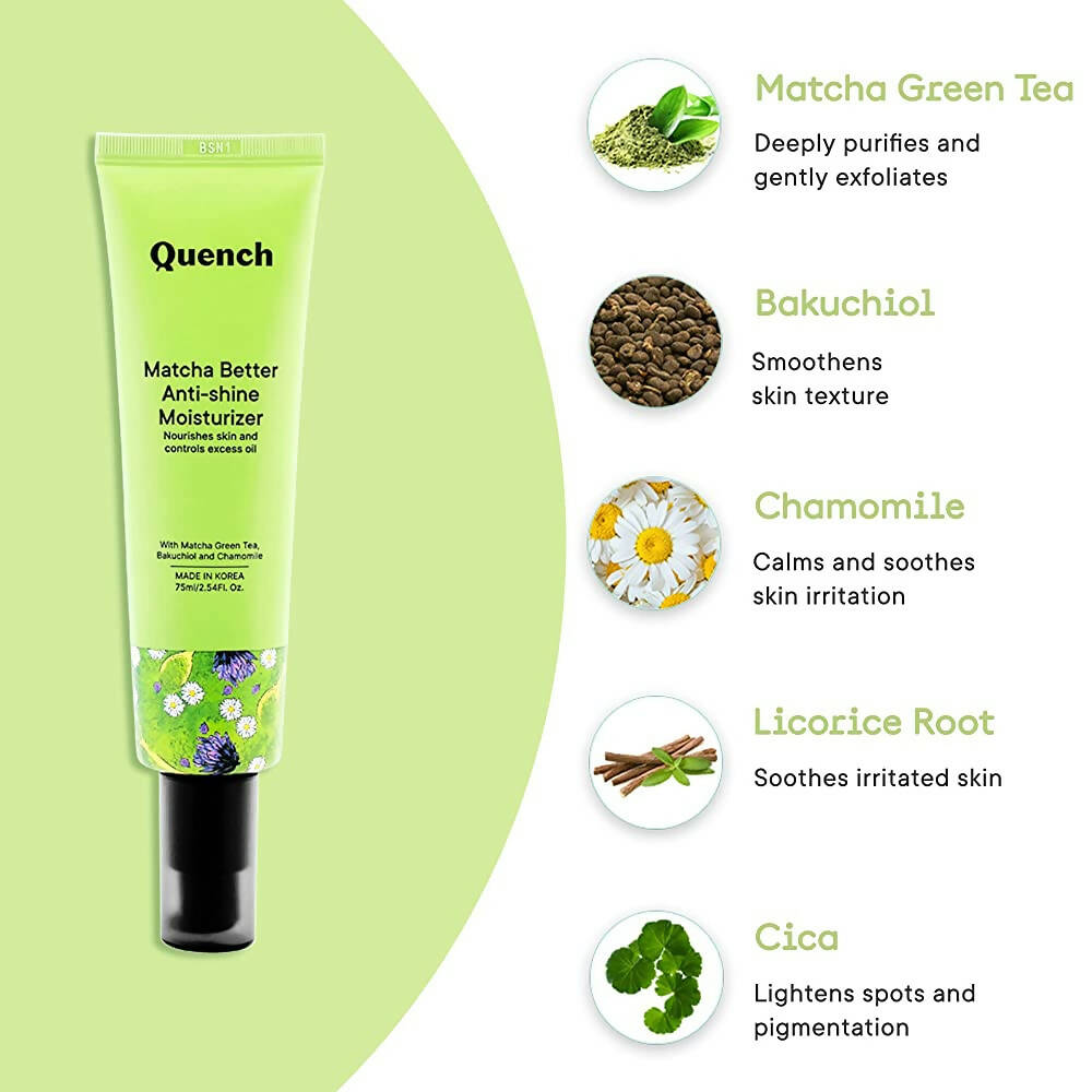 Quench Botanics Matcha Better Anti-Shine Moisturizer - Korean Skincare | Grocsy