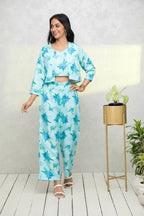 Myshka Women Blue Printed Pastels Co-Ords | Grocsy