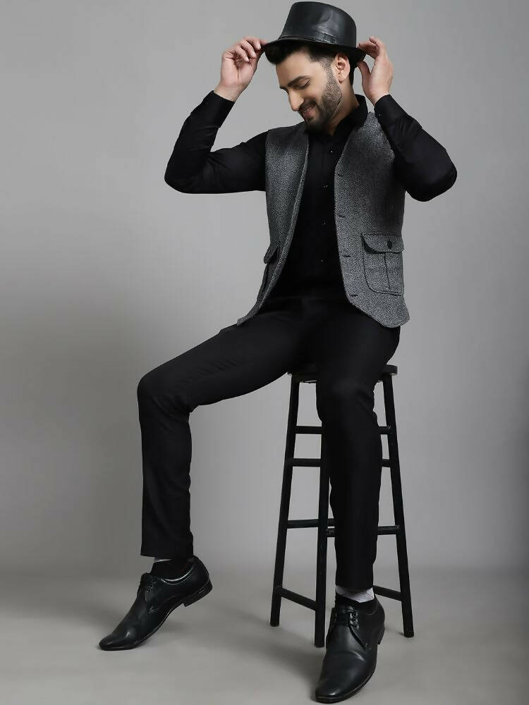 Even Apparels Solid Waistcoat - Grey | Grocsy
