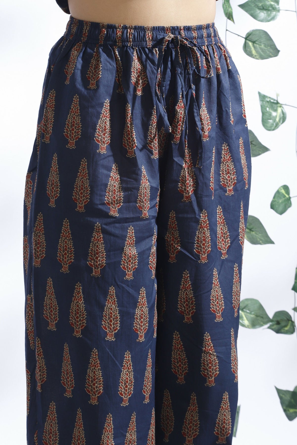 Breathables Blue Butta Cotton Kurta & Pant Co-Ord Set | Grocsy