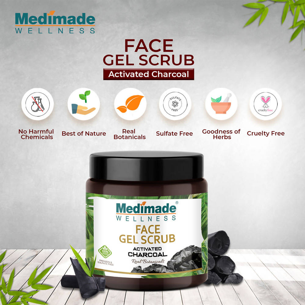 Medimade Wellness Activated Charcoal Face Gel Scrub | Grocsy