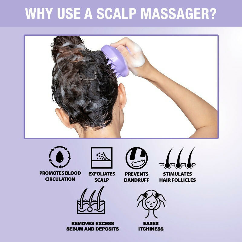 Nykaa Naturals Scalp Massager Brush For Blood Circulation & Natural Hair Growth - Lavender | Grocsy
