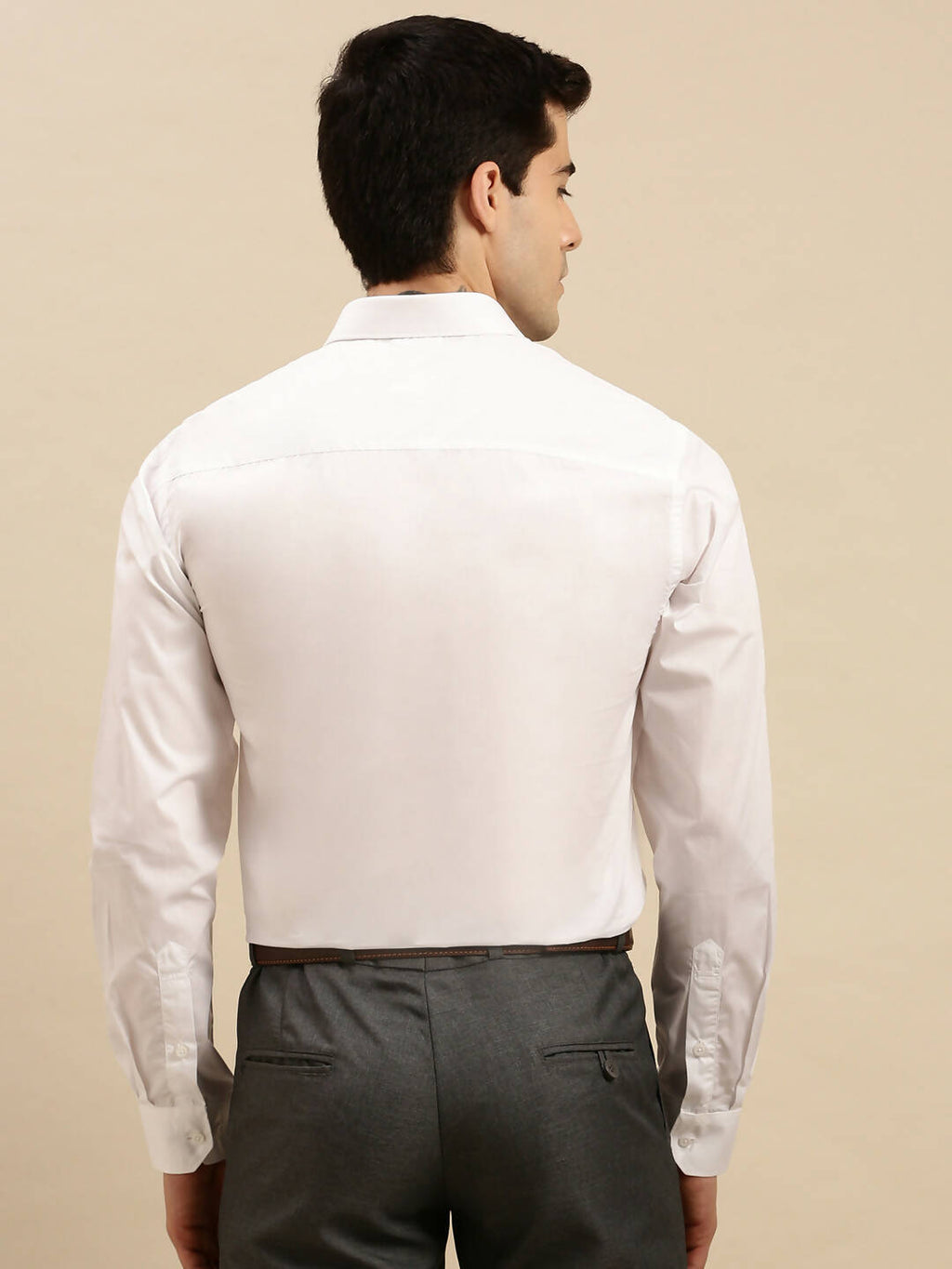 Ramraj Cotton Mens Full Sleeve White Shirt Plus Size - Cool Cotton | Grocsy