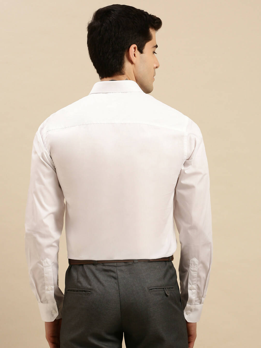 Ramraj Cotton Mens Full Sleeve White Shirt Plus Size - Cool Cotton | Grocsy