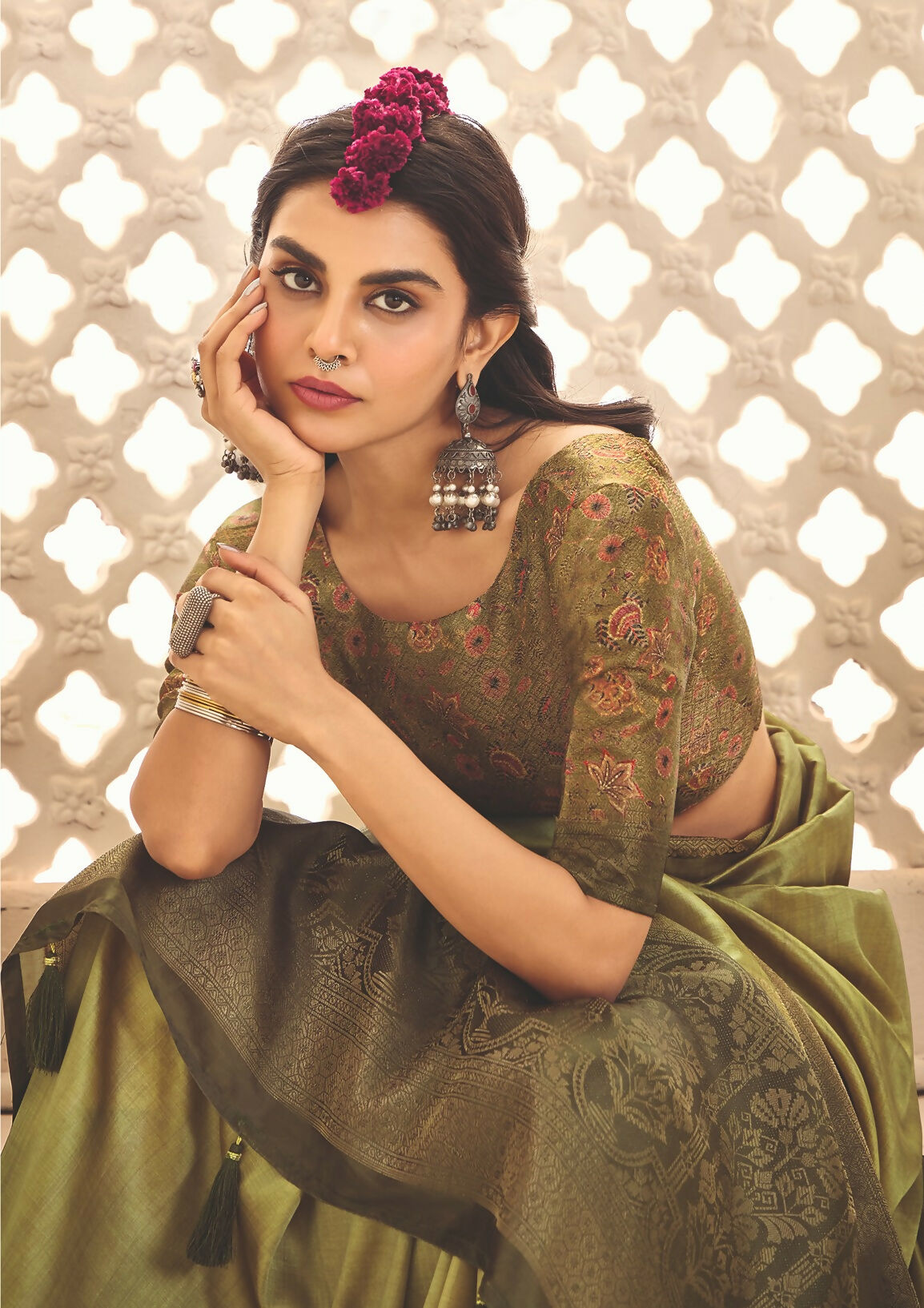 Joban Fashion Satin Silk With Zari Border Parrot Green Colored Designer Pallu Saree | Grocsy