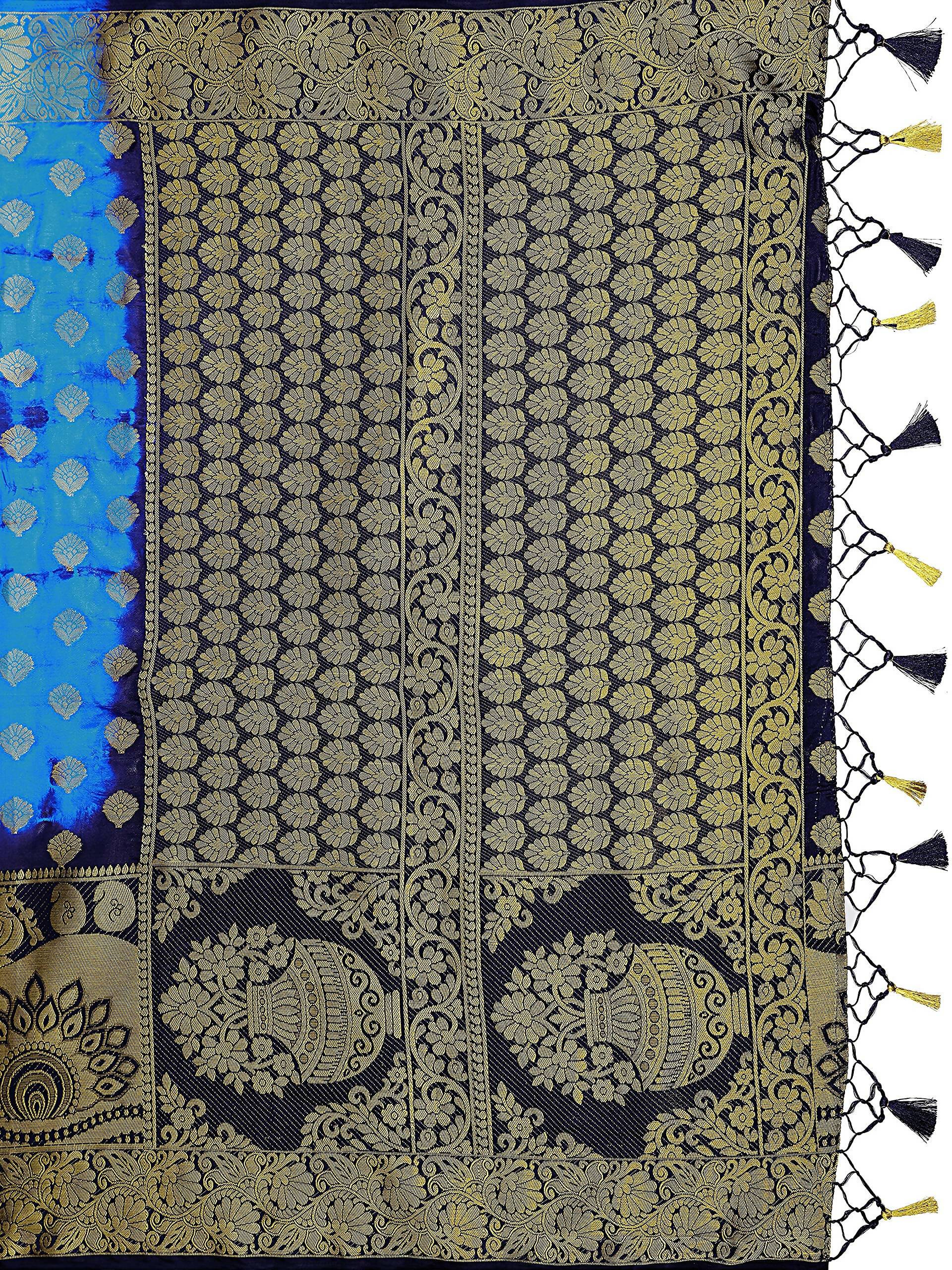 Mimosa Women's Banarasi Art Silk Multicolor Saree | Grocsy