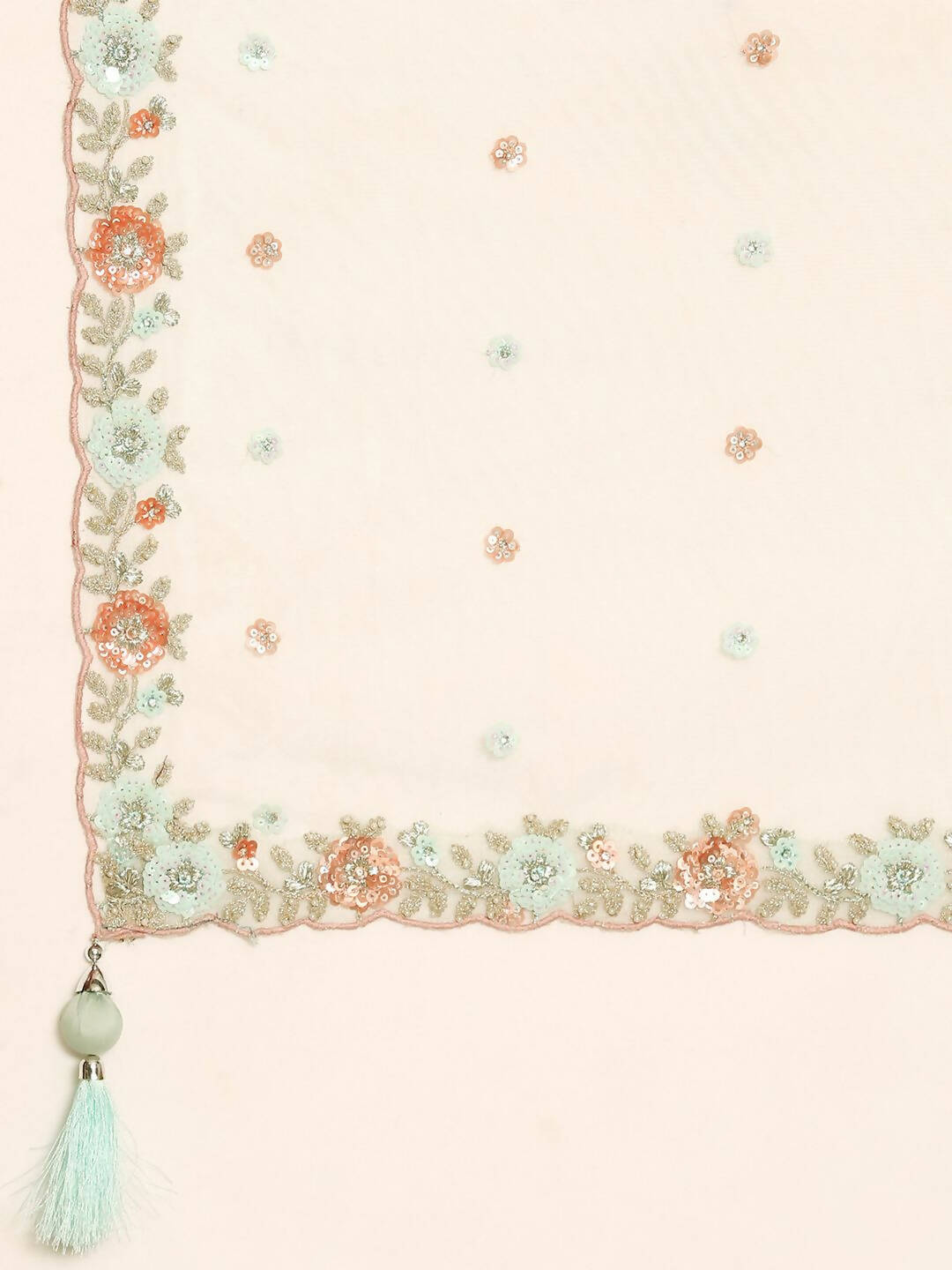 House of Panchhi Sea Green Net Sequins and Zarkan embroidery Lehenga choli & Dupatta | Grocsy
