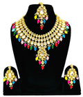 Joban Fashion Hand Made High Quality Gold Plated Base Metal Alloy Kundan Stone Studded Kundan Jewellery Set | Grocsy